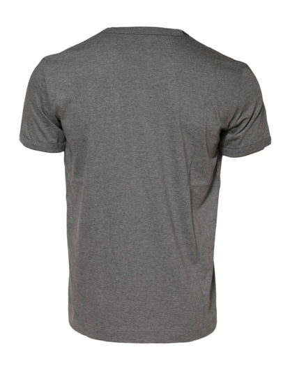 Dolce & Gabbana Gray Cotton Crew Neck Short Sleeves T-shirt