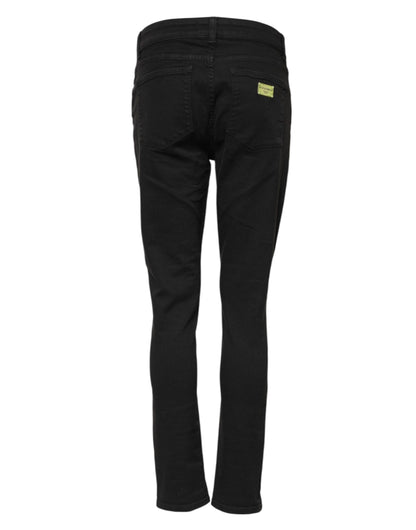 Dolce & Gabbana Black Cotton Skinny Mid Waist Denim Jeans