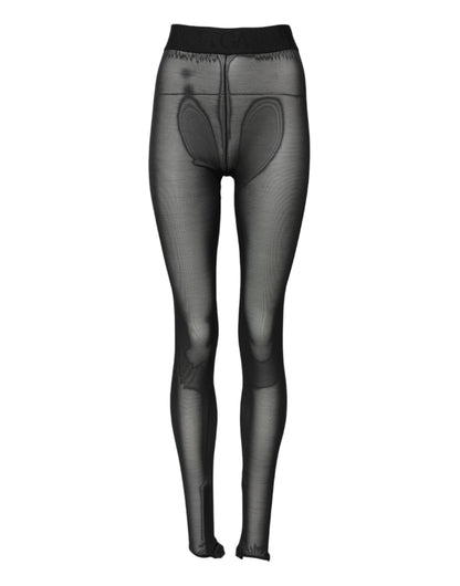 Dolce & Gabbana Black Nylon Leggings Stretch Pants