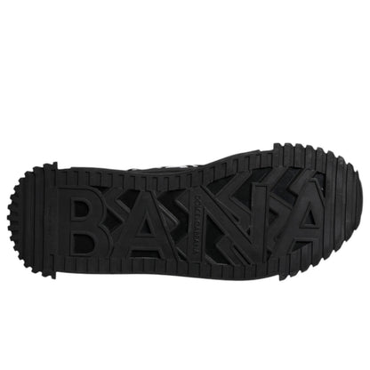 Dolce & Gabbana Black Logo Lace Up Low Top NS1 Sneakers