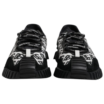 Dolce & Gabbana Black Logo Lace Up Low Top NS1 Sneakers