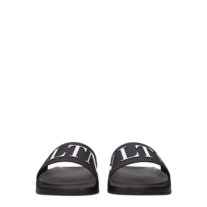 Valentino Garavani Black Cotton Slippers Sandals