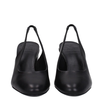 Max Mara Black Leather High Heel Pumps