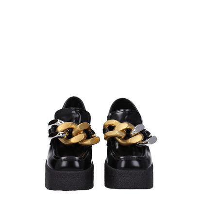 Stella McCartney Black Leather Platform Loafers