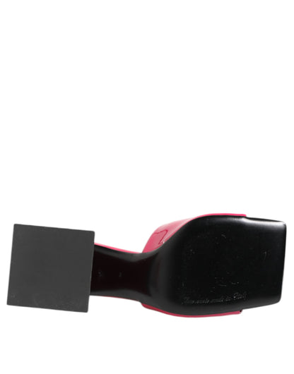Dolce & Gabbana Pink Open Toe Block Heel Mules Sandals Shoes