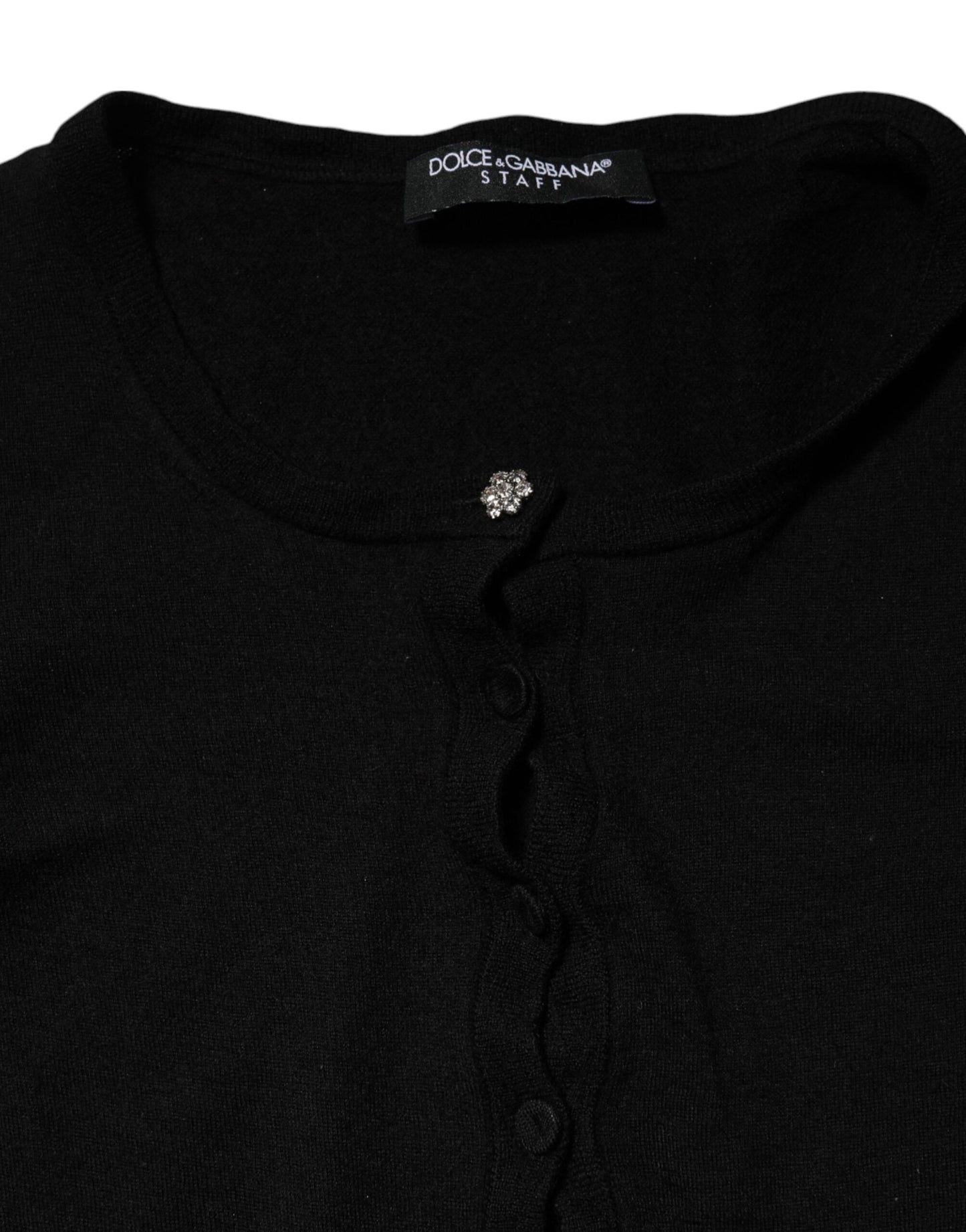 Dolce & Gabbana Black STAFF Round Neck Cardigan Sweater