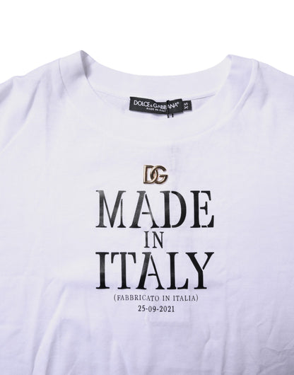 Dolce & Gabbana White Short Sleeves DG Logo Print Top T-shirt