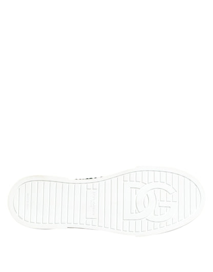Dolce & Gabbana Green Portofino Crystal DG Logo Sneakers Shoes
