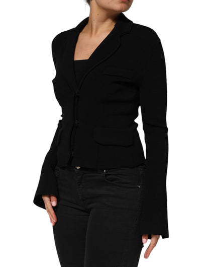 Dolce & Gabbana Black Viscose Single Breasted Blazer Jacket