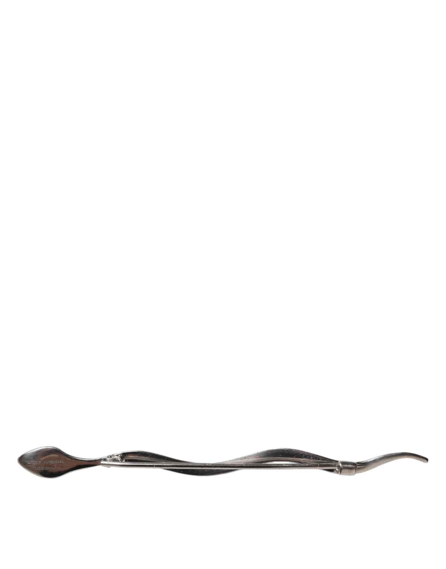 Dolce & Gabbana Silver Brass Crystal Spilla Serpente Mens Brooch Pin