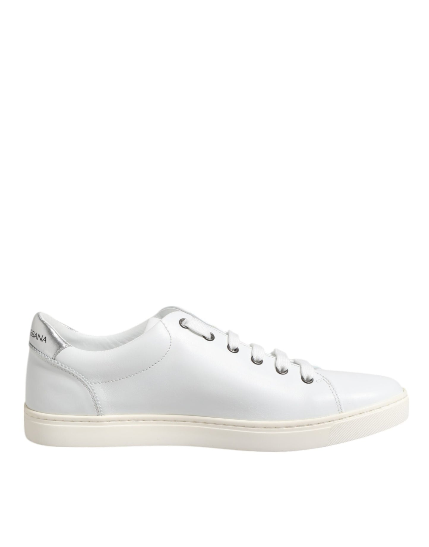 Dolce & Gabbana White Crown Bee Leather Low Top Sneakers Shoes