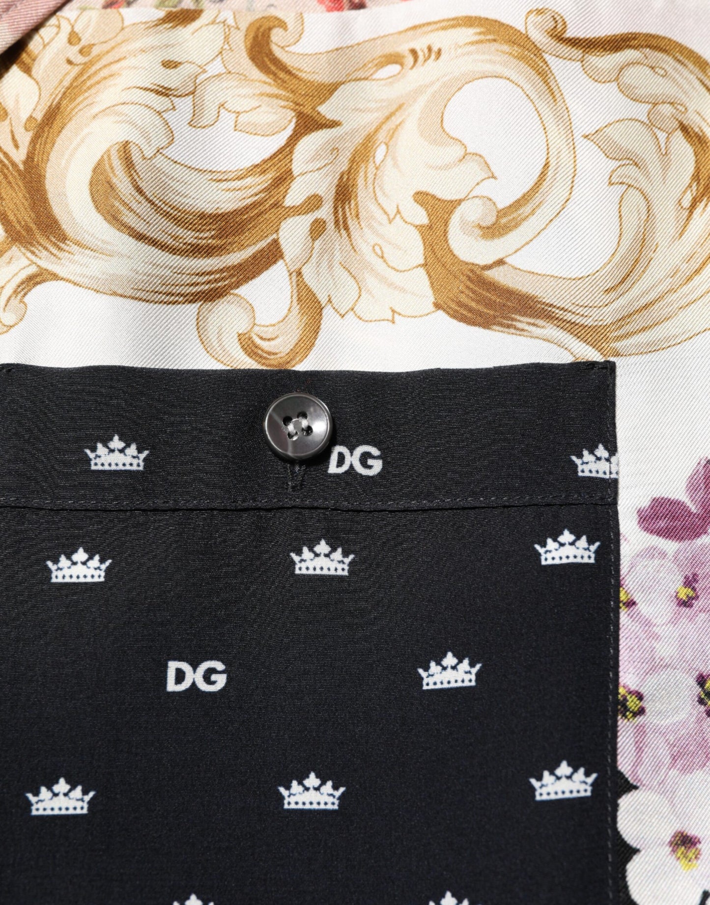 Dolce &amp; Gabbana Mehrfarbig bedrucktes Button-Down-Freizeithemd