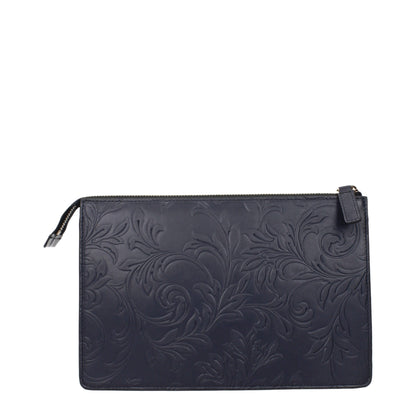 Versace Blue Leather Clutch Bags