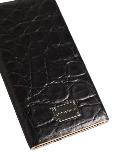 Dolce & Gabbana Black Leather Embossed Exotic 3000mAh  Power Bank Charger USB