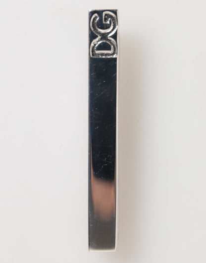 Dolce & Gabbana Silver Tone Brass Logo Branded Men Accessory Tie Clip Bar