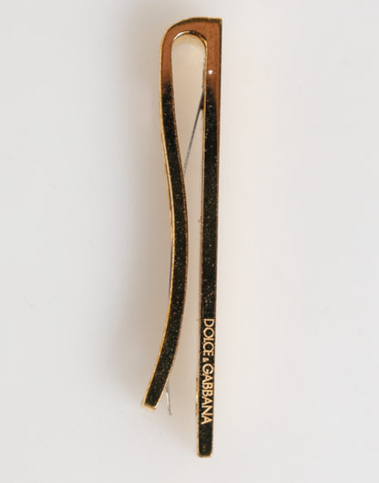 Dolce &amp; Gabbana Krawattenklammer mit goldfarbenem Messinglogo für Herren