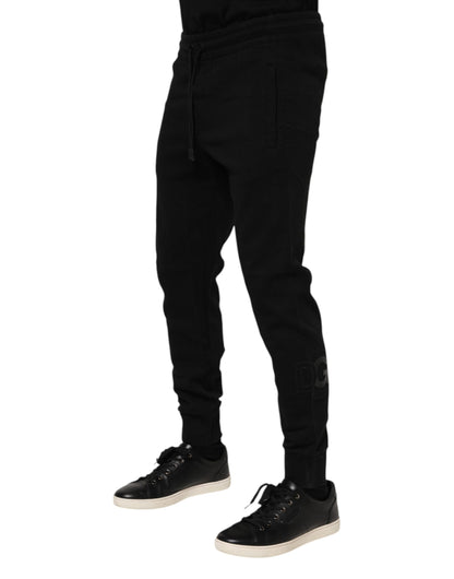 Dolce & Gabbana Black Cotton Jogger Jogging Men Trouser Pants