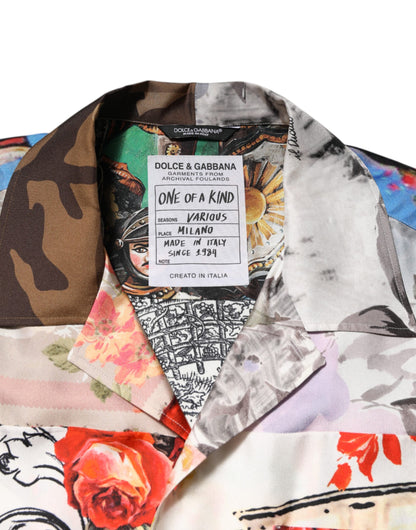 Dolce & Gabbana Multicolor Printed Casual Short Sleeve Shirt