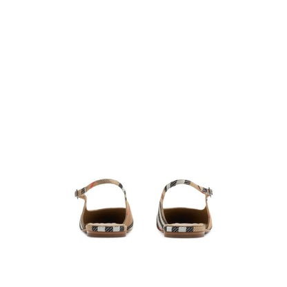 Burberry Check Birdie Slingback Ballerina Flats