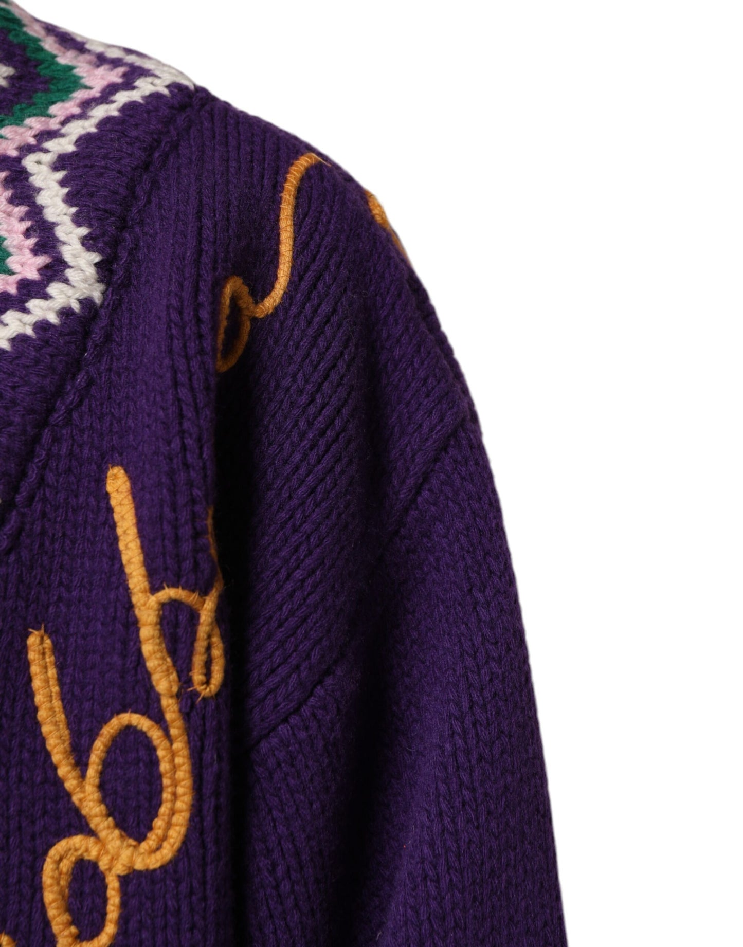 Dolce & Gabbana Purple Wool DG Logo Men Knit Pullover Sweater
