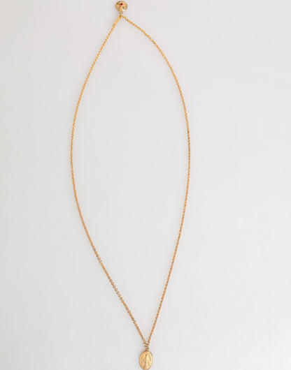 Dolce &amp; Gabbana Goldmedaillon-Anhänger mit Metallkette für Herren