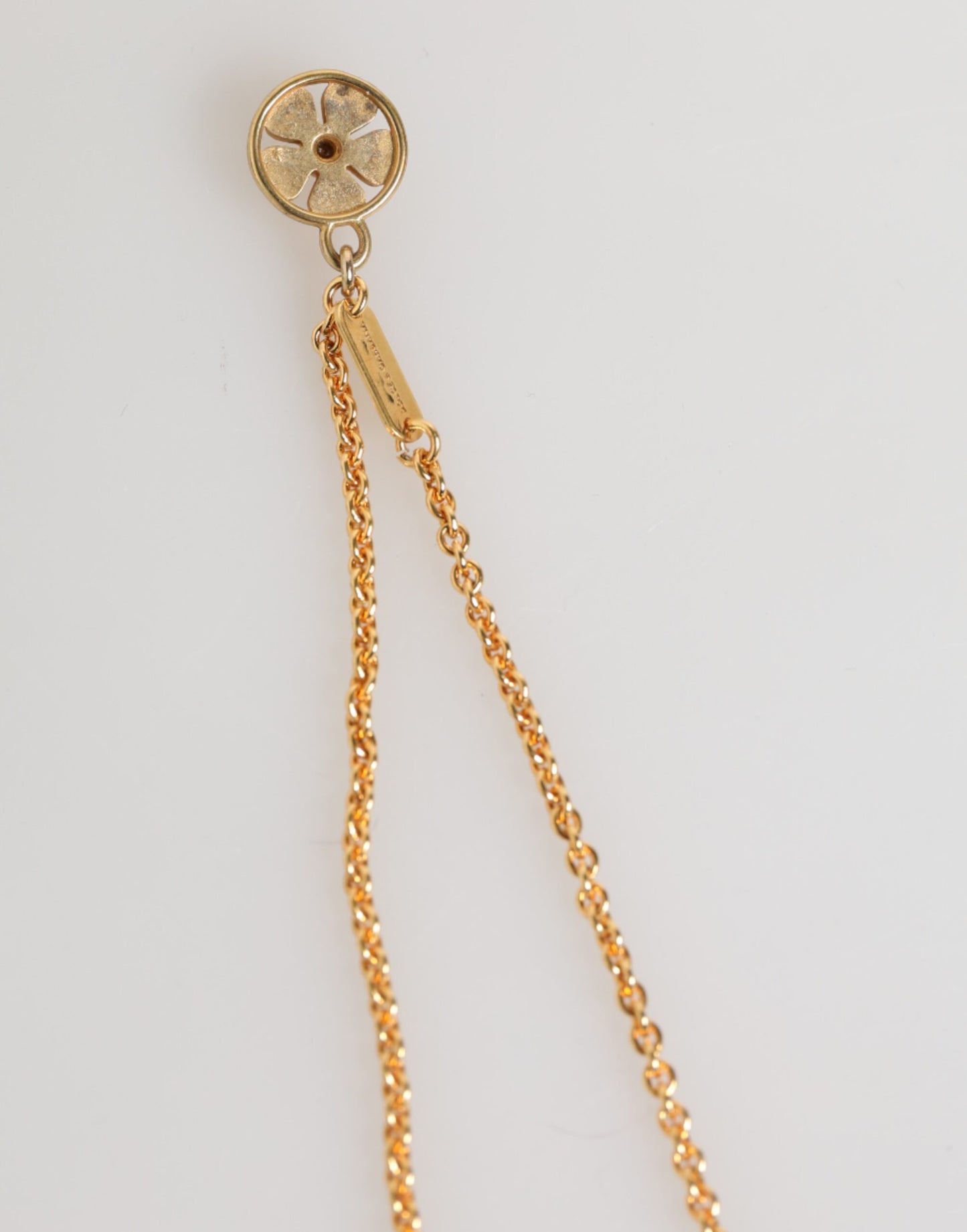 Dolce &amp; Gabbana Goldmedaillon-Anhänger mit Metallkette für Herren