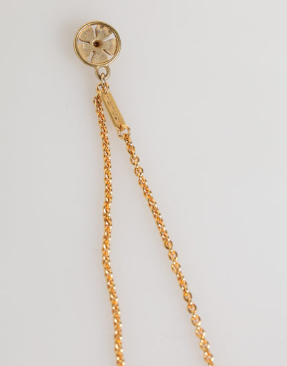 Dolce &amp; Gabbana Goldmedaillon-Anhänger mit Metallkette für Herren