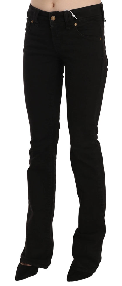 John Galliano Black Low Waist Slim Leg Skinny Denim Casual Pants Jeans
