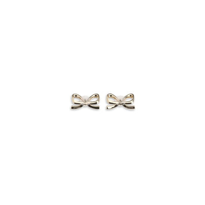 Self-Portrait GOLD CRYSTAL BOW EARRINGS