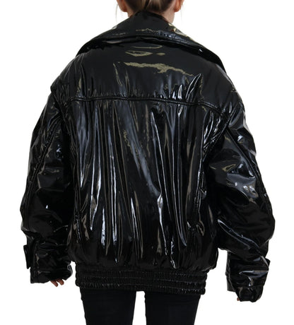 Dolce & Gabbana Polyester Black Shiny Blazer Women Jacket
