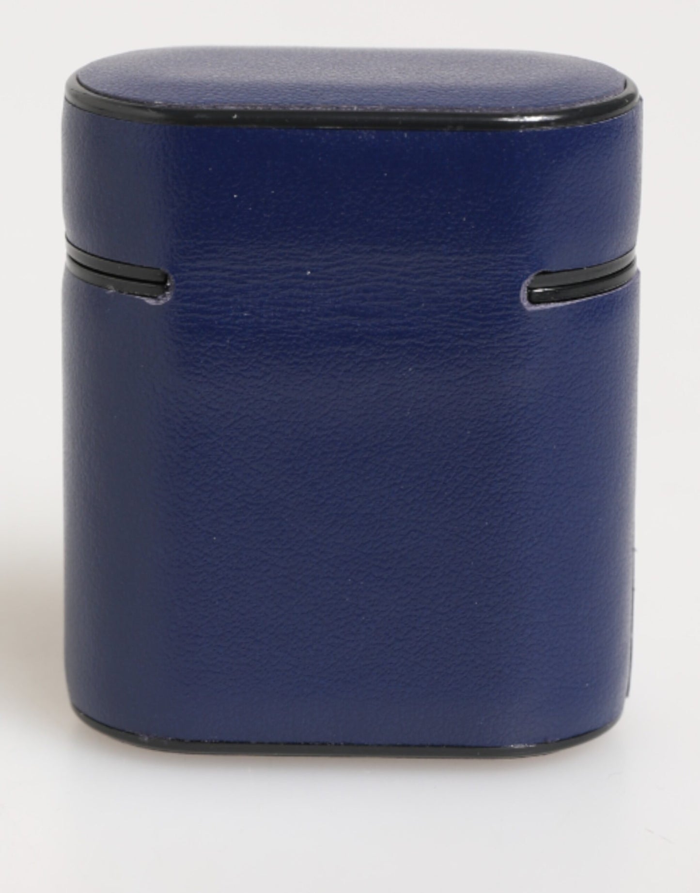 Dolce & Gabbana Blue Leather Logo Print Flip Holder Men Airpods Case