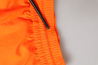 Dolce & Gabbana Orange Polyester Beachwear Men Shorts Swimwear