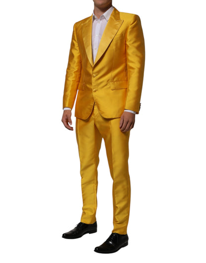 Dolce & Gabbana Yellow 2 Piece Silk Blend Men Suit SICILIA