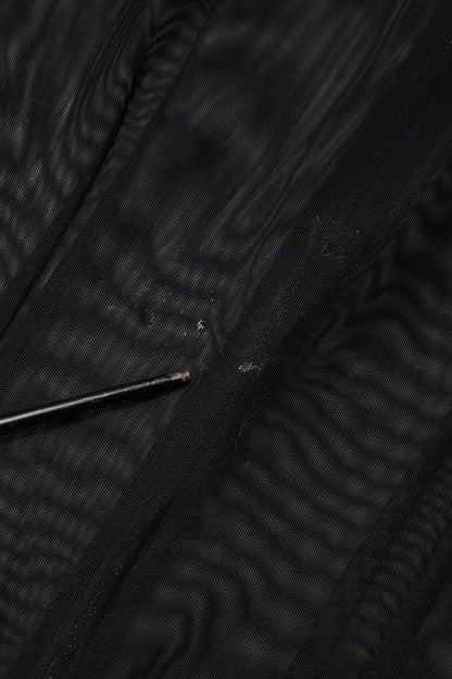 Dolce & Gabbana Black Sheer Mesh Long Sleeve Jumpsuit Bodysuit Dress