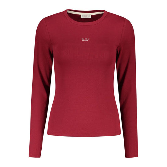 Guess Jeans Red Cotton Tops & T-Shirt