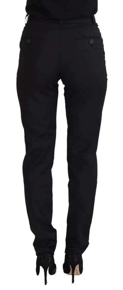 Dolce & Gabbana Black High Waist Skinny Trouser STAFF Pants