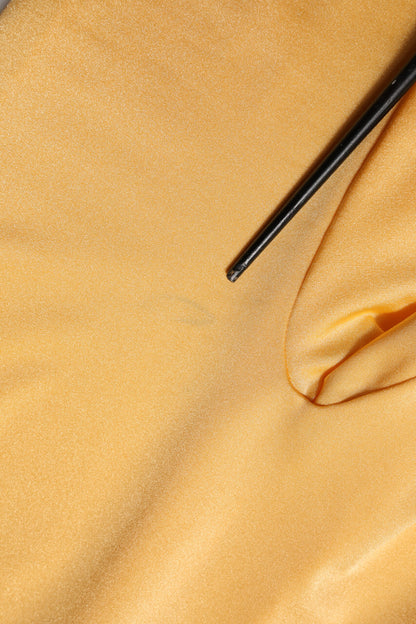 Dolce & Gabbana Gold Yellow Stretch Long Sleeve Bodysuit Dress