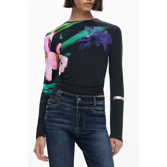 Desigual Black Elastane Tops & T-Shirt