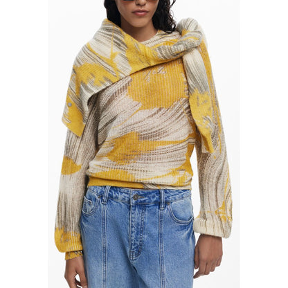 Desigual Yellow Wool Sweater