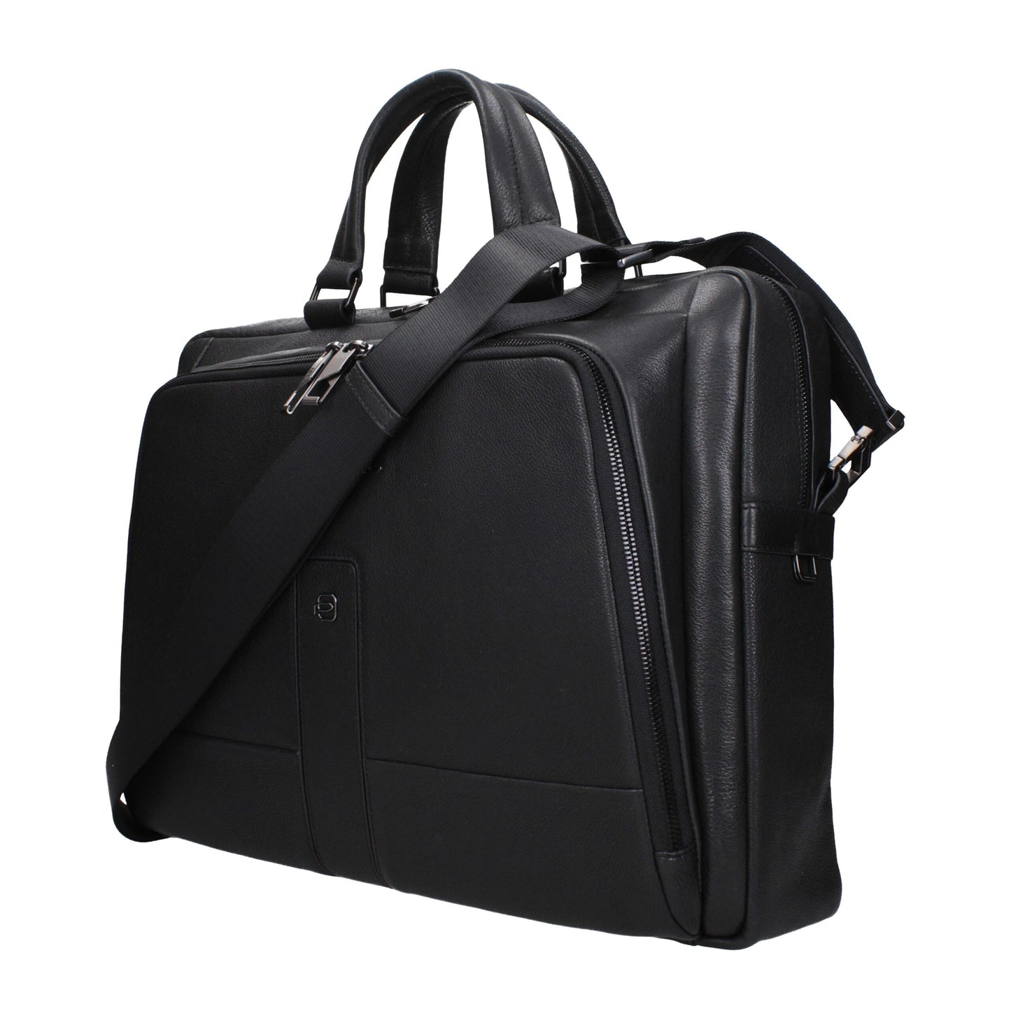 Piquadro Black Leather Business And Laptop Bags