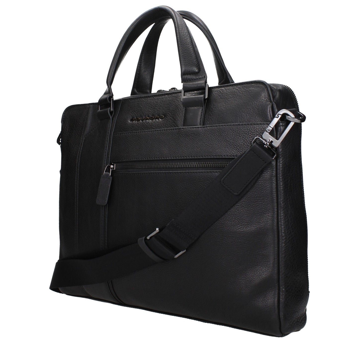 Piquadro Black Leather Business And Laptop Bags