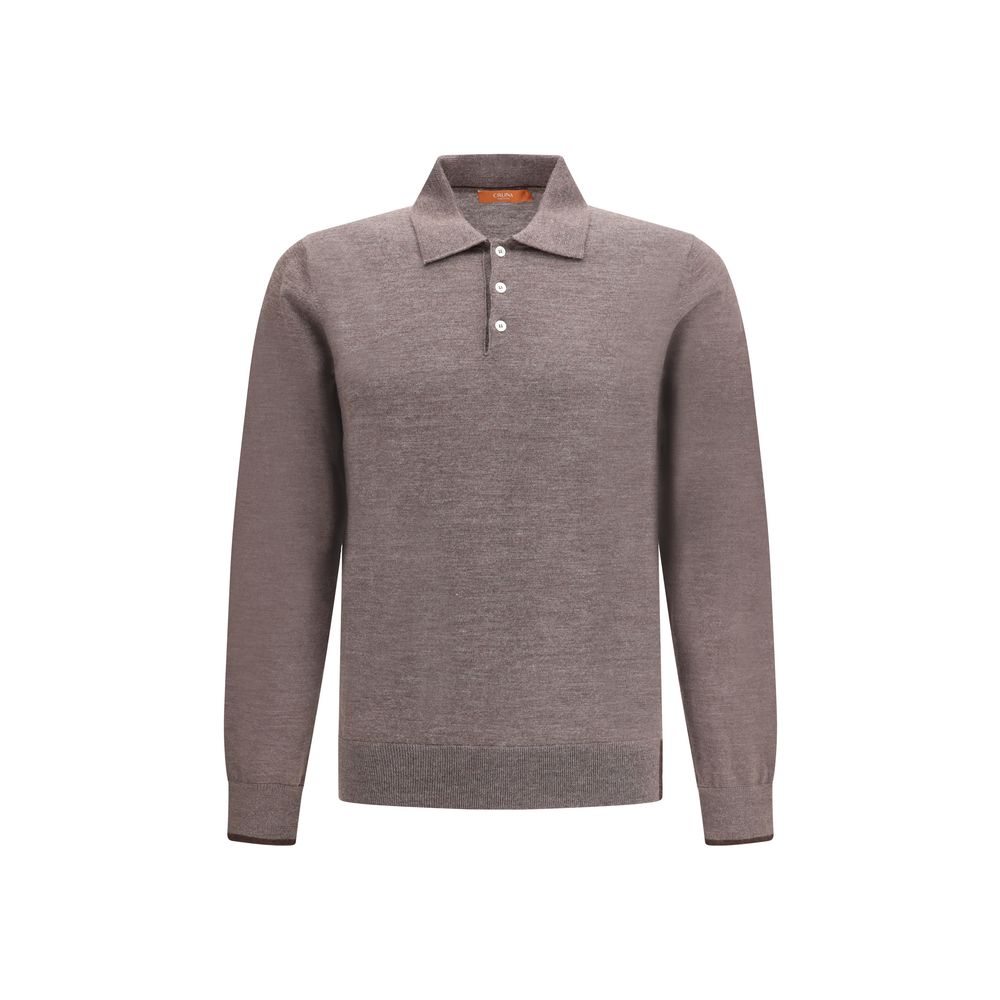 Cruna Knitted Long Sleeved Polo Shirt