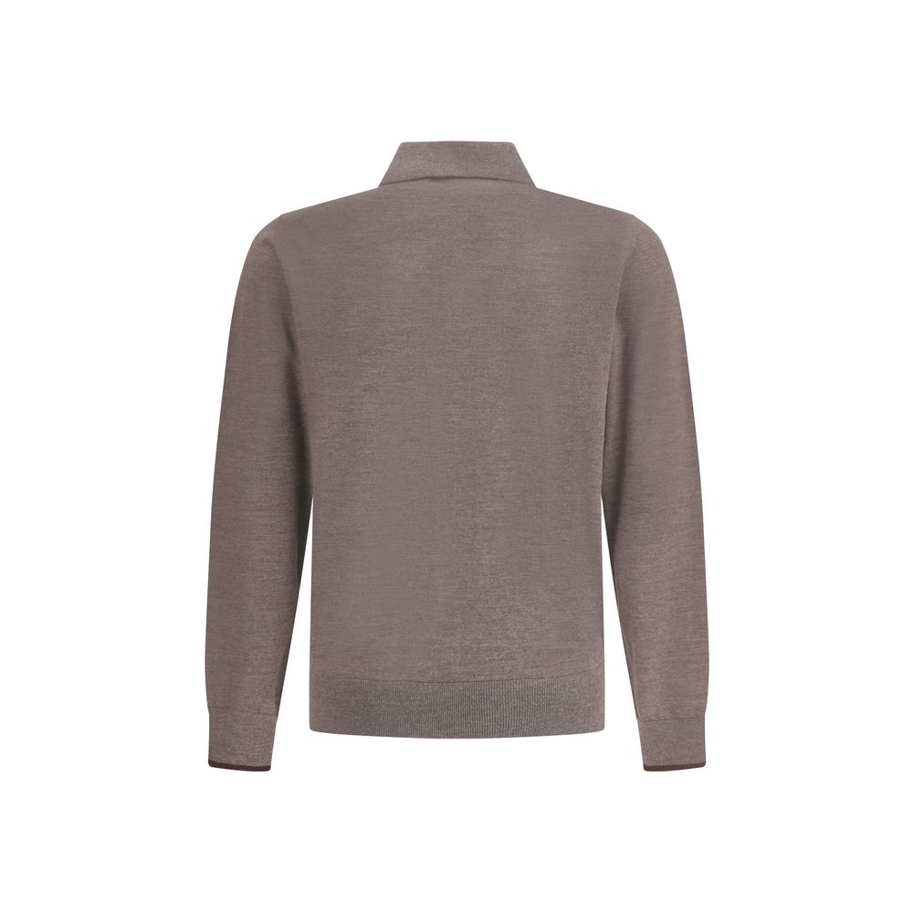 Cruna Knitted Long Sleeved Polo Shirt