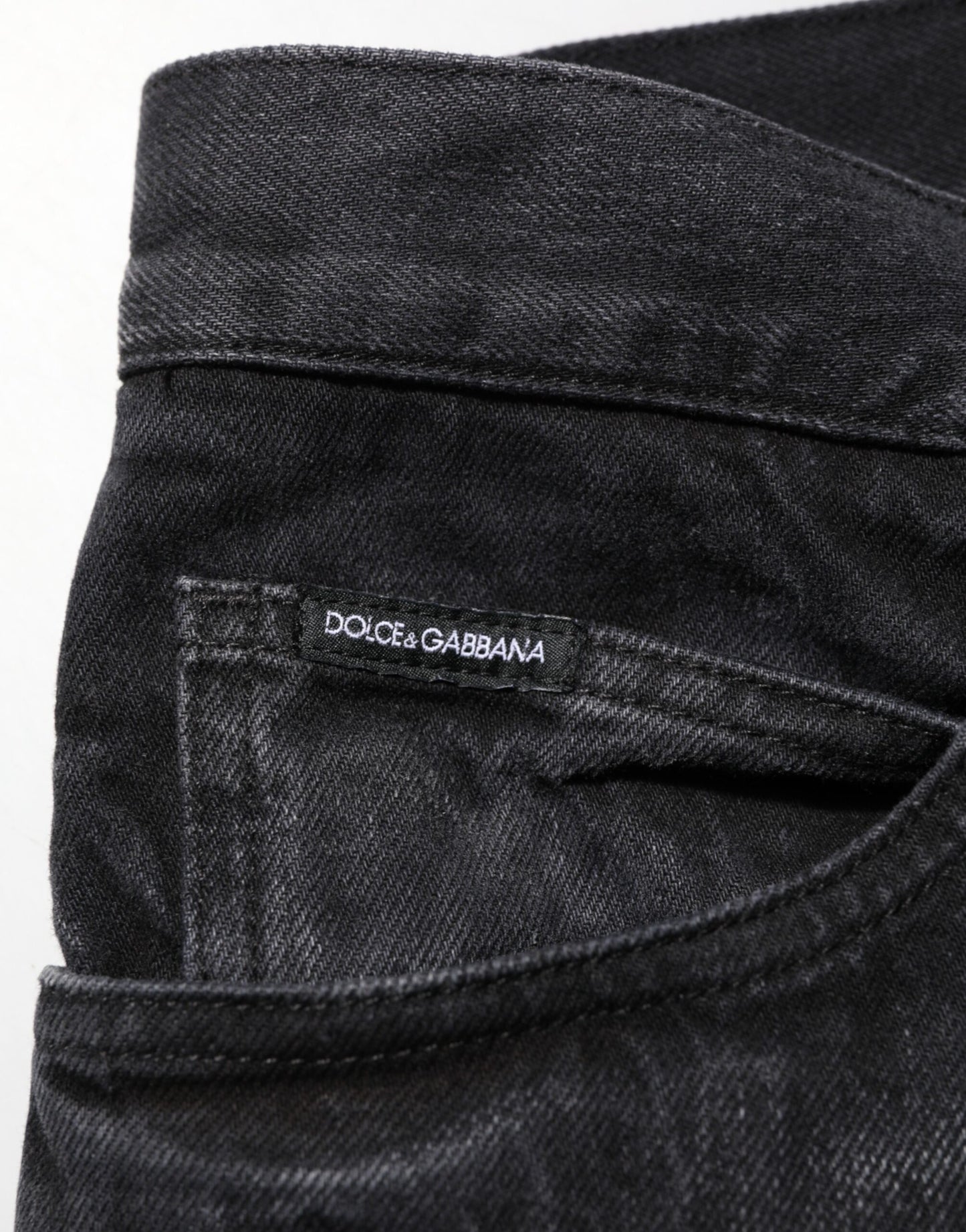 Dolce &amp; Gabbana Schwarze Skinny-Jeans aus gewaschener Baumwolle für Herren