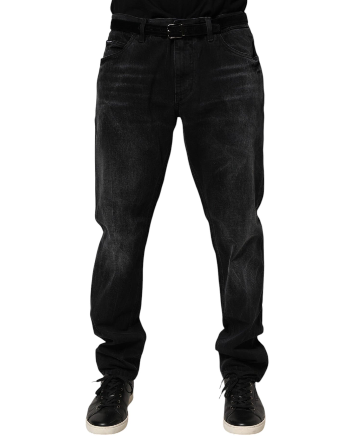 Dolce &amp; Gabbana Schwarze Skinny-Jeans aus gewaschener Baumwolle für Herren