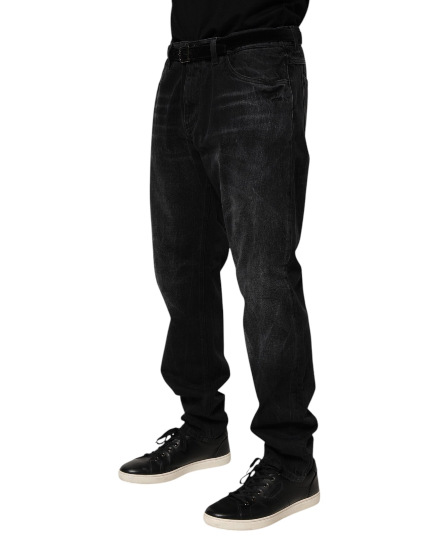 Dolce &amp; Gabbana Schwarze Skinny-Jeans aus gewaschener Baumwolle für Herren