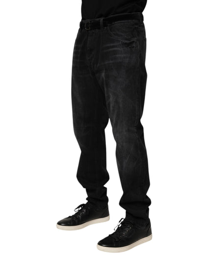 Dolce &amp; Gabbana Schwarze Skinny-Jeans aus gewaschener Baumwolle für Herren