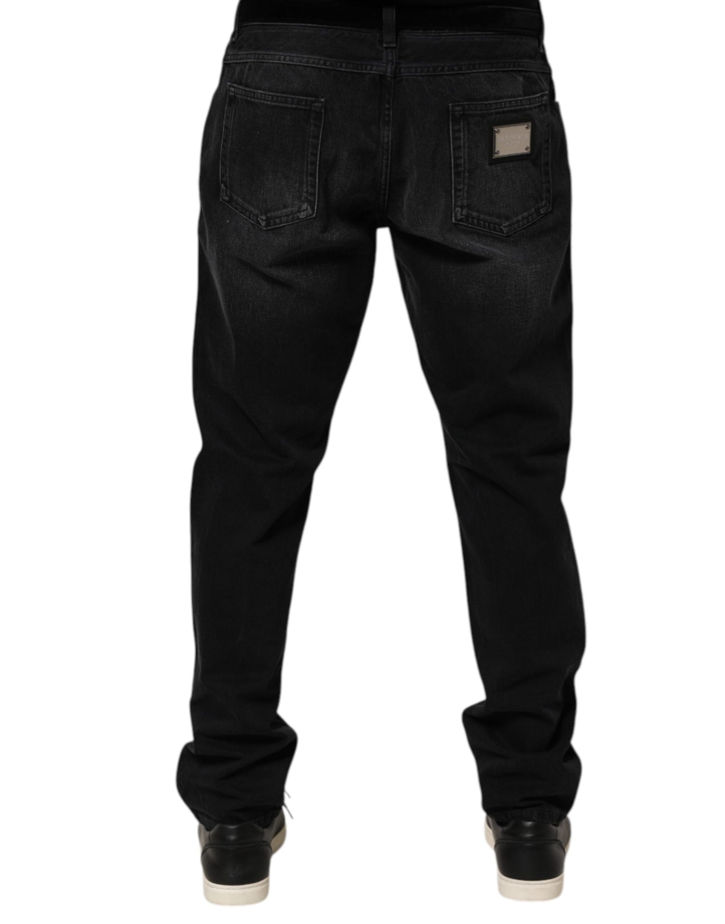 Dolce &amp; Gabbana Schwarze Skinny-Jeans aus gewaschener Baumwolle für Herren