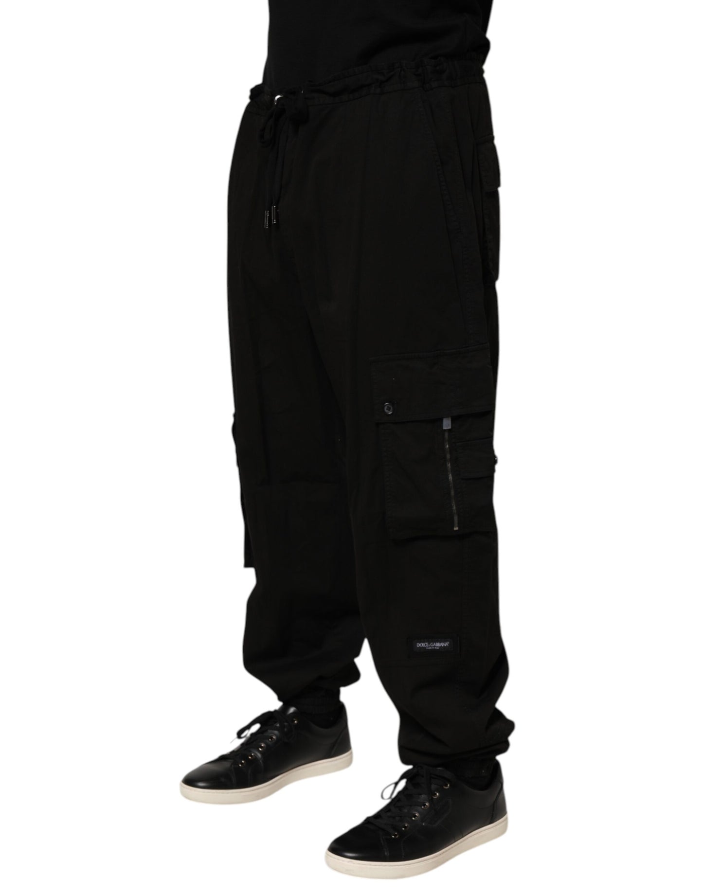 Dolce & Gabbana Black Cotton Cargo Jogger Sweatpants Pants
