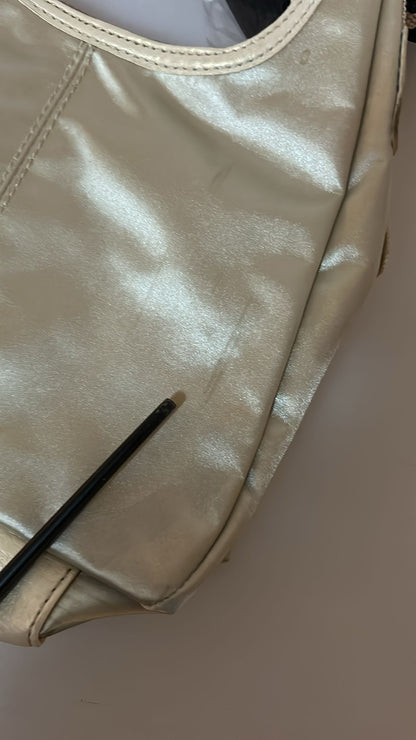 Bolso bandolera de tela con bandolera de hombro blanco